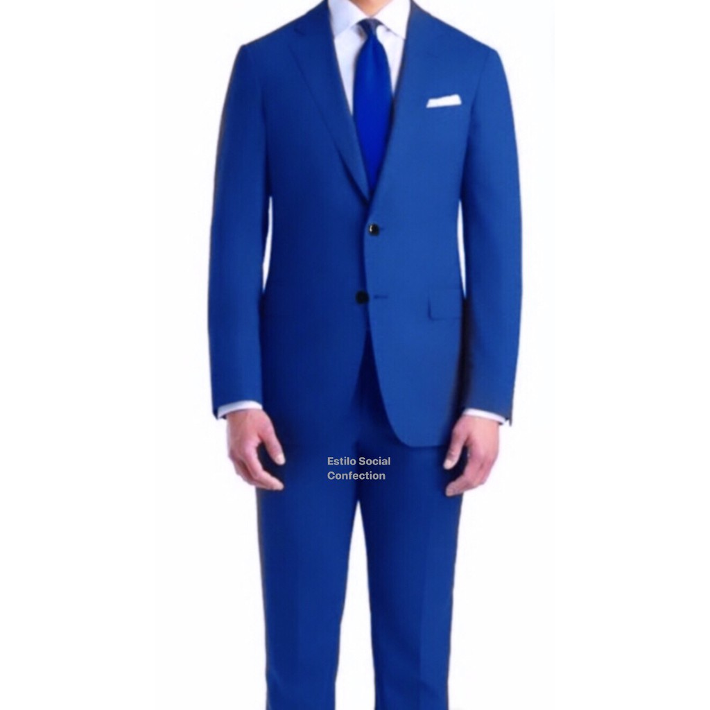 Terno Masculino Azul Royal Slim Fit Promoção 2 em 1 Paletó + Calça