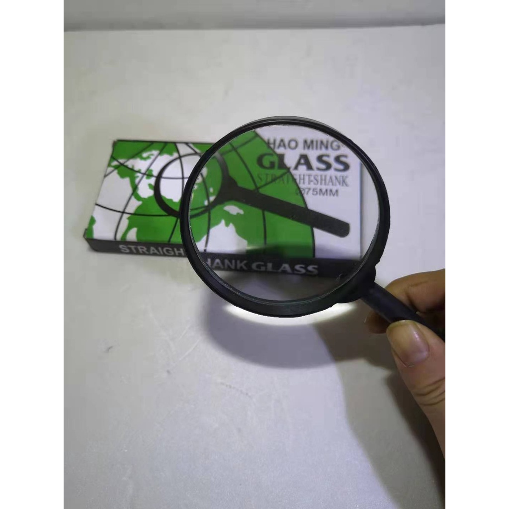 Lupa Glass de Mão Cabo Plástico Lente Aumento Zoom 75mm Leitura Estética Joalheiro