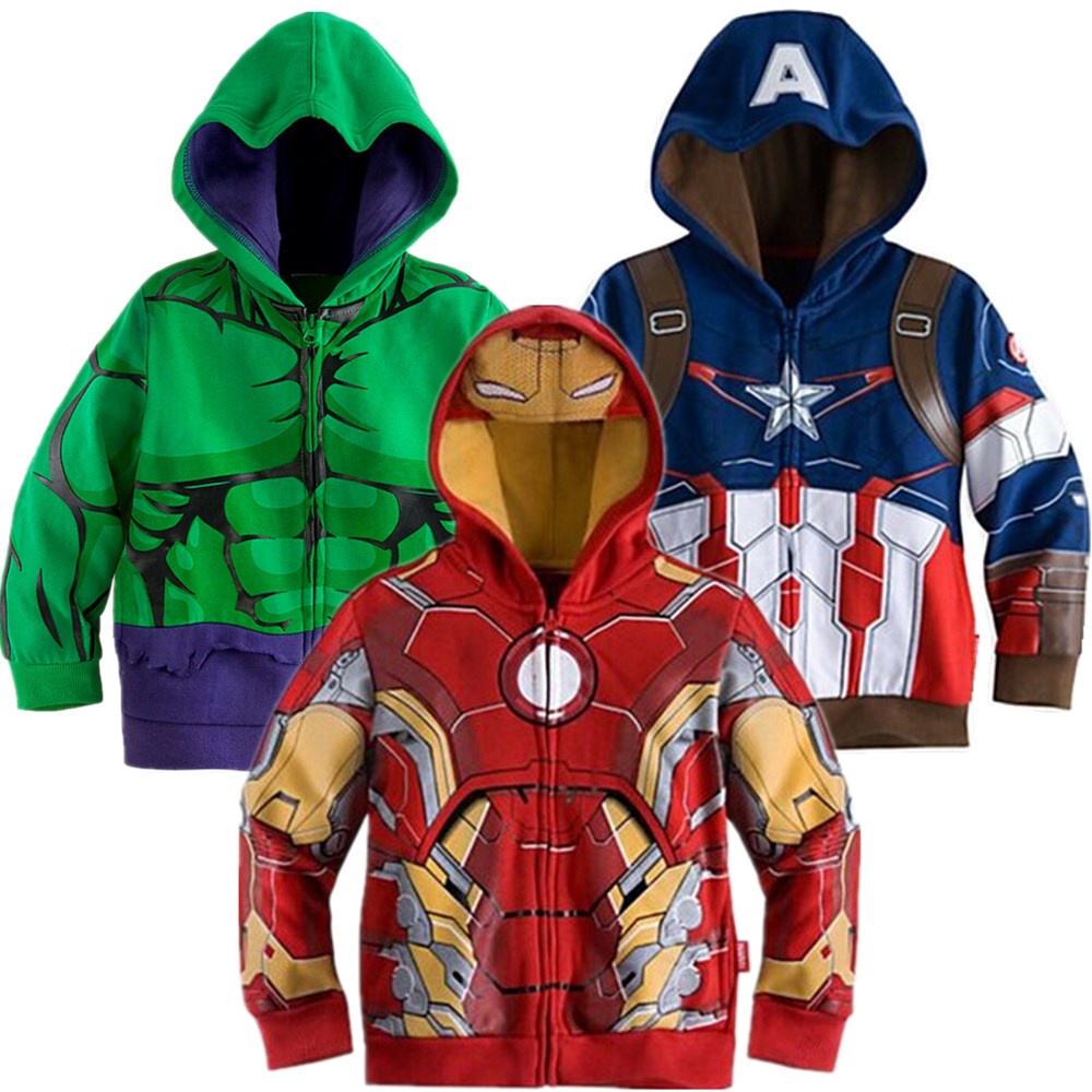 Jaqueta Infantil Masculina De Super-Herói Vingadores Capitão América/Homem-Aranha Para Crianças