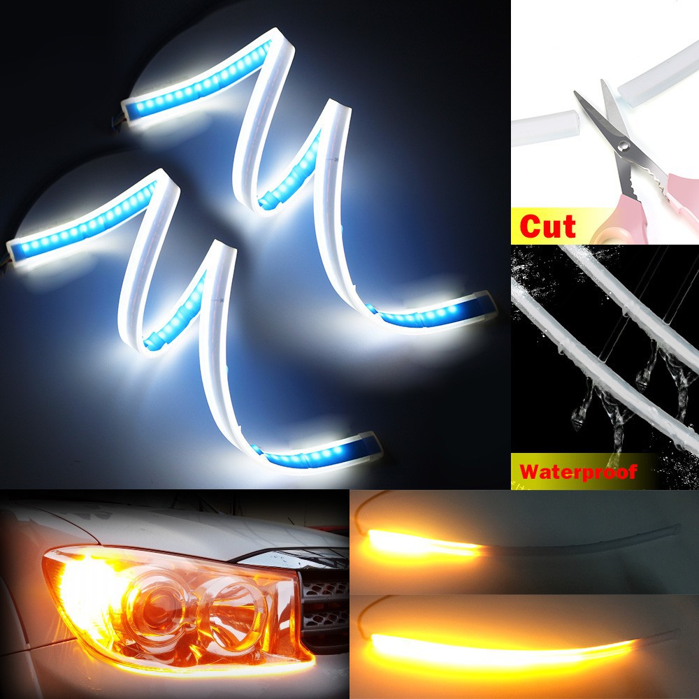 Guia De Tubo Flexível Ultrafina Drl 60cm Flexível Com Led À Prova D 'Água+1pc