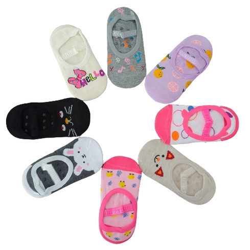 Kit 2, 3 ou 6 Pares Meia Sapatilha Antiderrapante Infantil para Menino ou Menina 0 até 10 anos