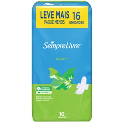 Kit Com 5 Absorvente Sempre Livre Suave Esp. c/ Abas L16 P14