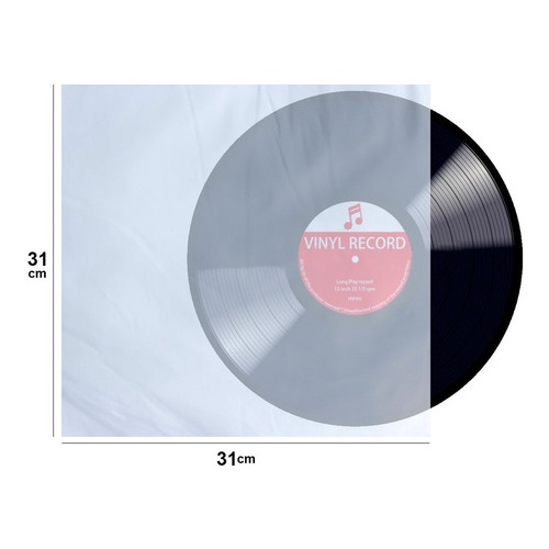 100 Plásticos Internos 0,06 P/ Proteção De Lp Discos Vinil