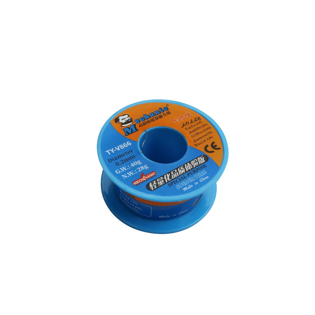 Estanho Para Solda Mechanic TY-V866 0.2mm Rolo 10mts 03807