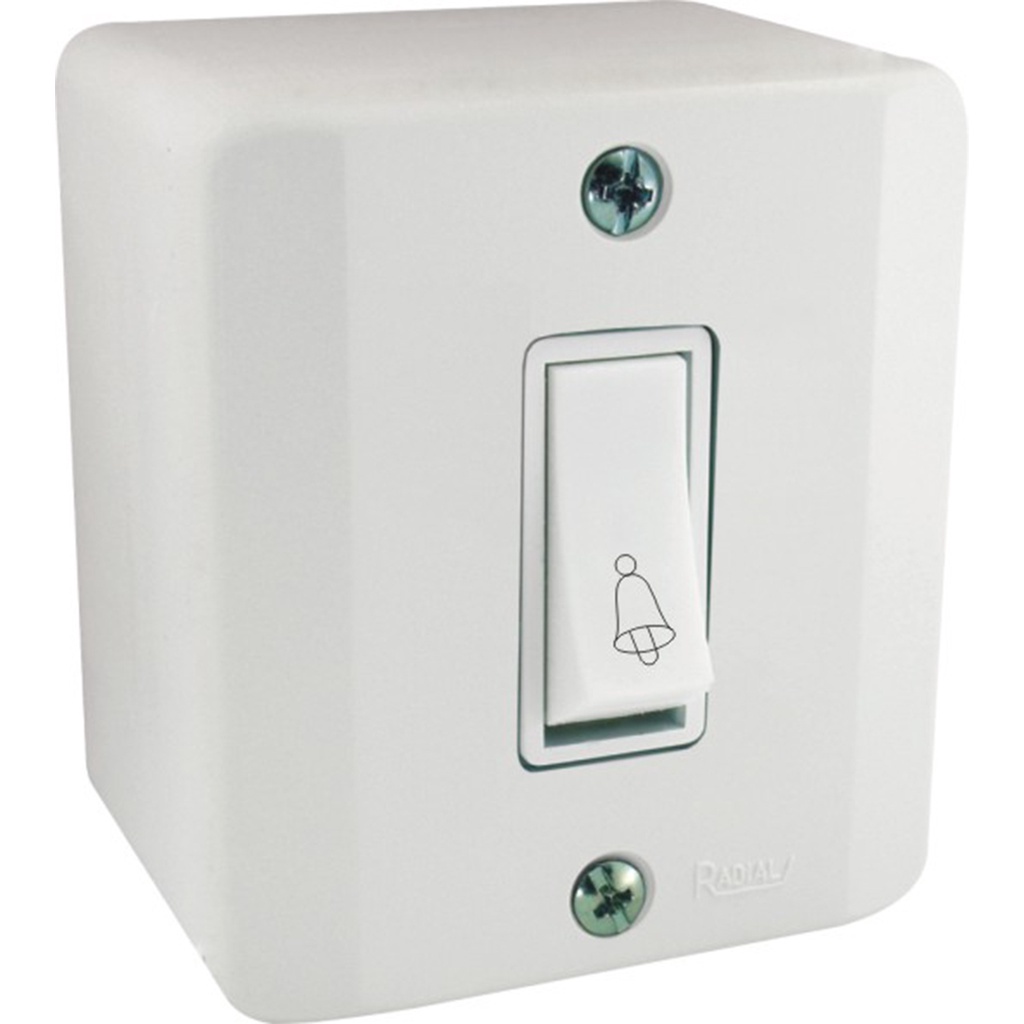 Interruptor 1 Tecla Campainha Sistema X Branco Radial