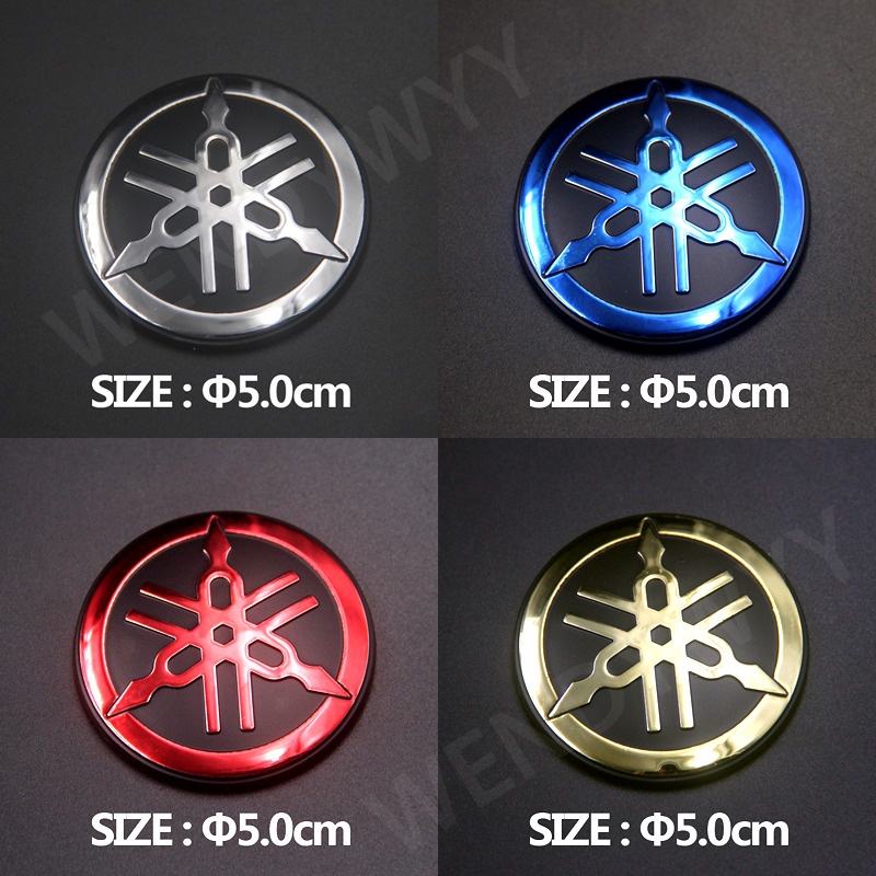 1 Pcs 50mm 3D Levantadas Motocicleta Decalque Do Emblema Tanque Etiqueta Rodada ABS Para YAMAHA (Em Estoque)