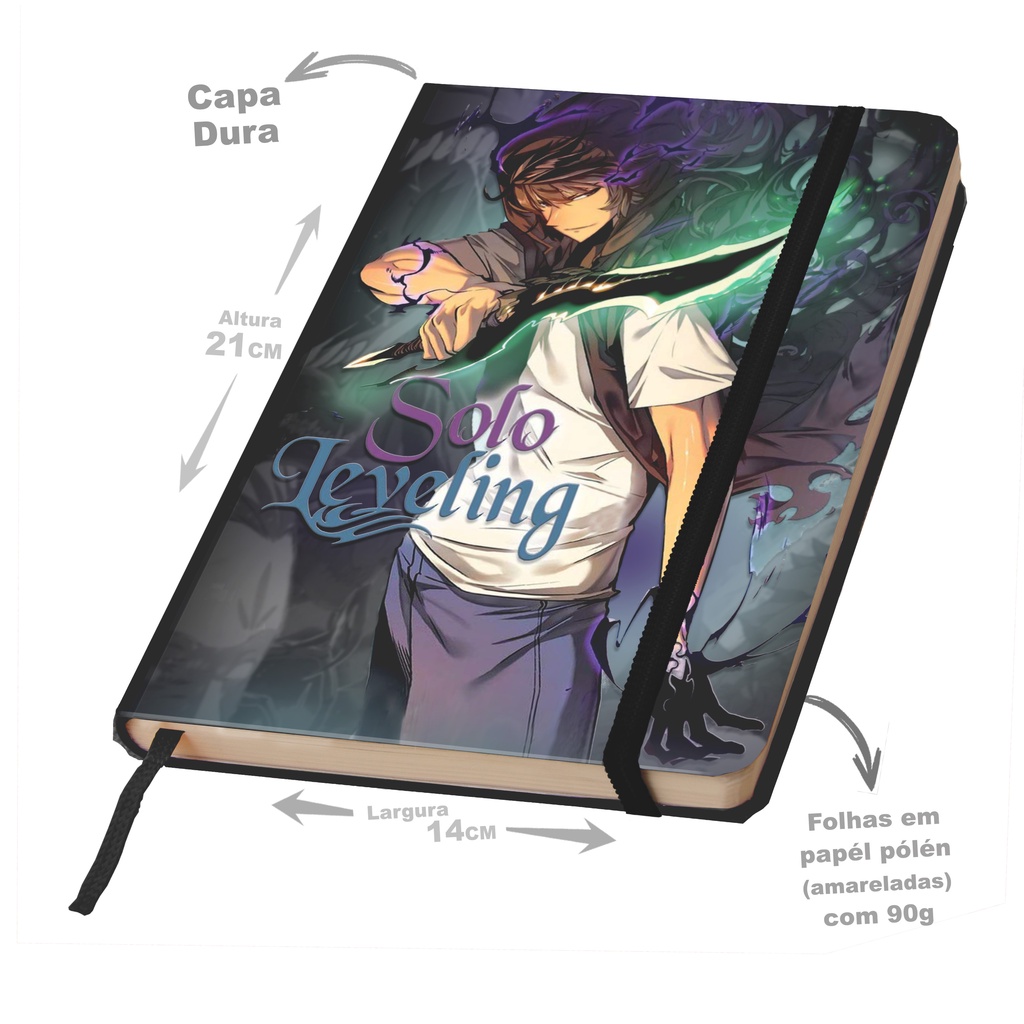 Caderno GRANDE Sketchbook A5 -  Solo Leveling para desenho capa dura