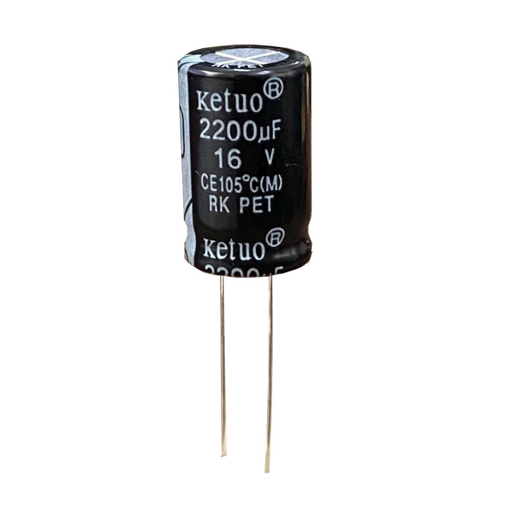 Kit 5 Pçs - Capacitor Eletrolitico 2200x16v - 2200 Uf X 16v