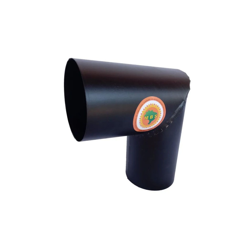 Joelho Para Tubo De Chaminé Preto Diâmetro 15cm