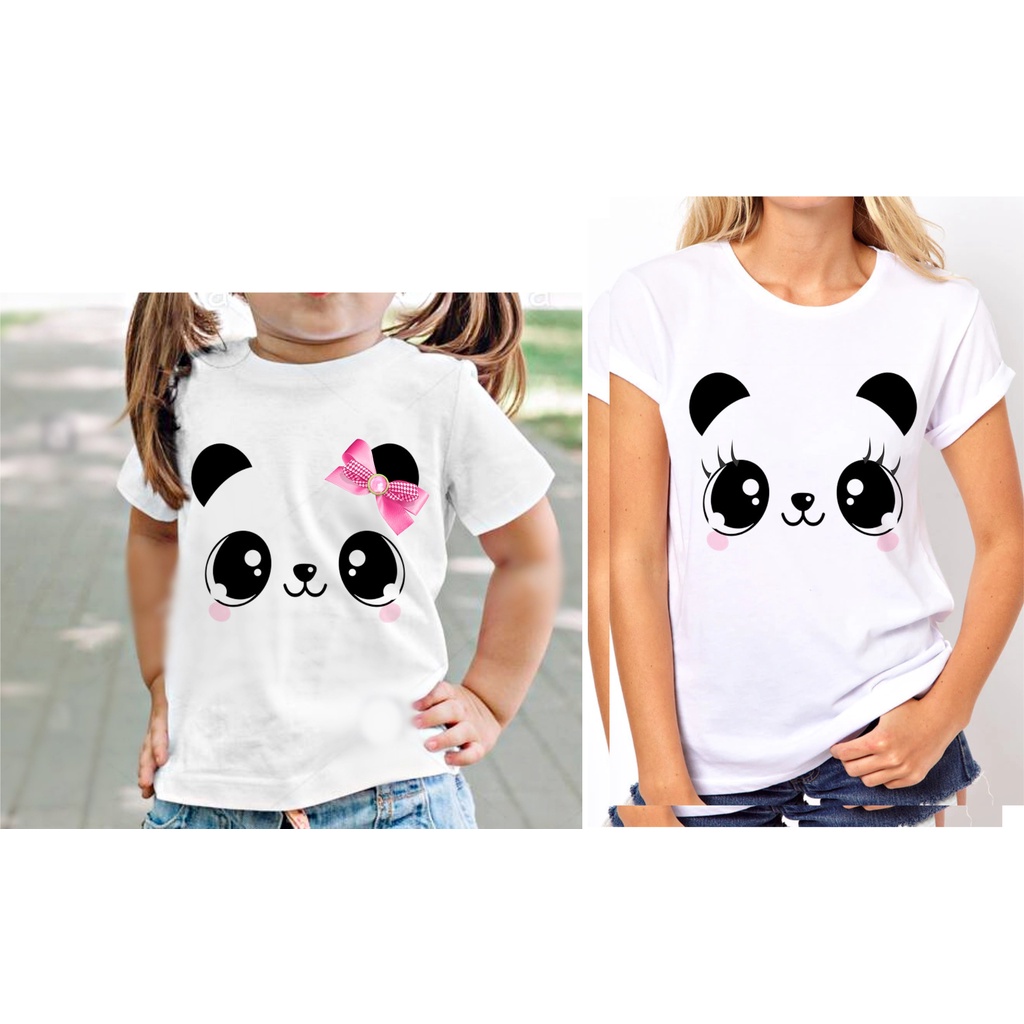CAMISETA Mãe e Filha ,t-shirt blusa feminina e infantil, panda, pandinha ( individual)