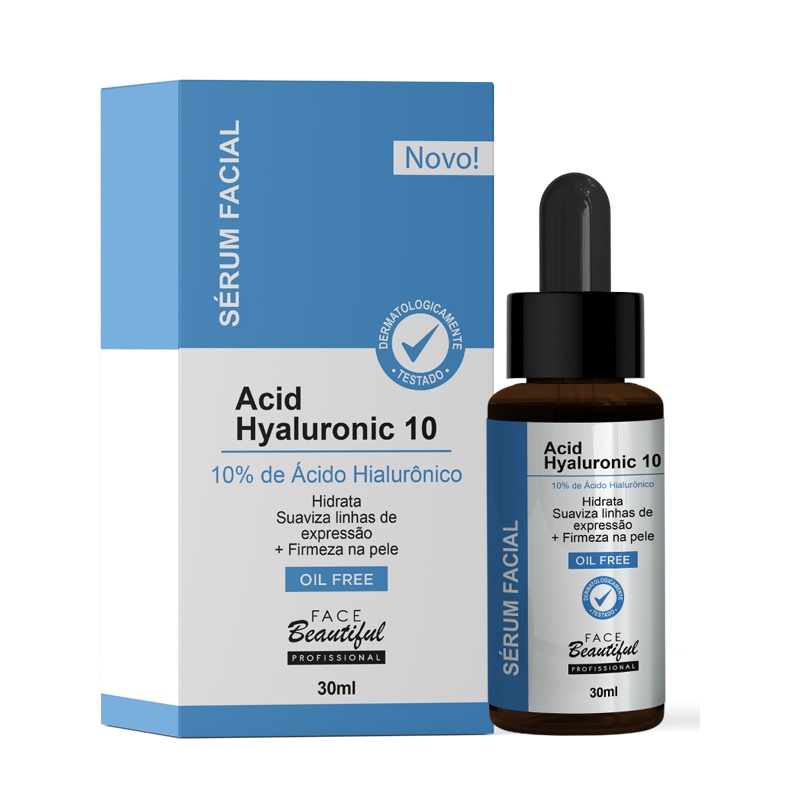 Sérum Ácido Hialurônico 10% Facial Oil Free Face Beautiful 30 ml