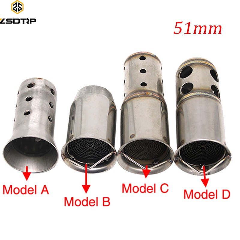 ZSDTRP Motorcycle Exhaust Real Catalyst DB Killer Silencer Muffler Baffle for 51mm Exhaust