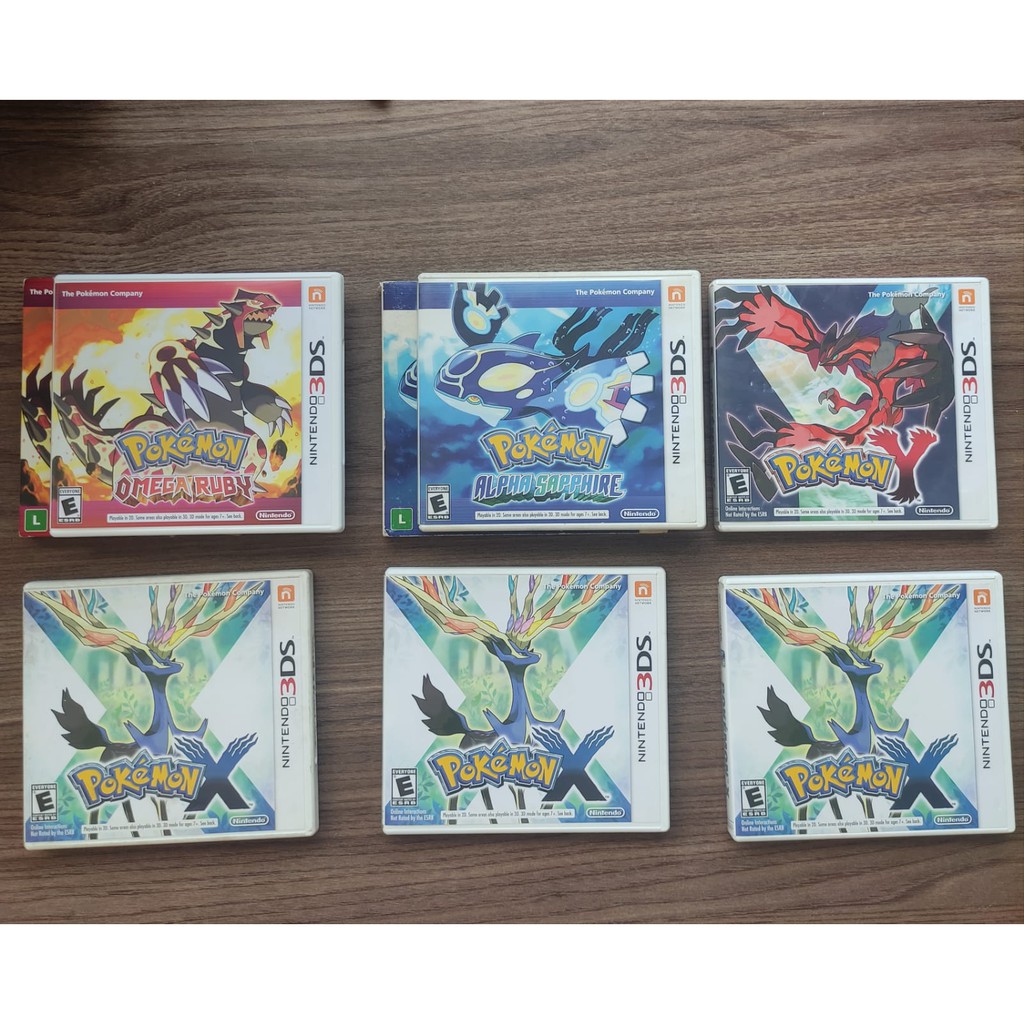Jogos de Nintendo 3DS Pokémon X/Y, Alpha Sapphire / Ômega Ruby, Ultra Sun/Ultra Moon