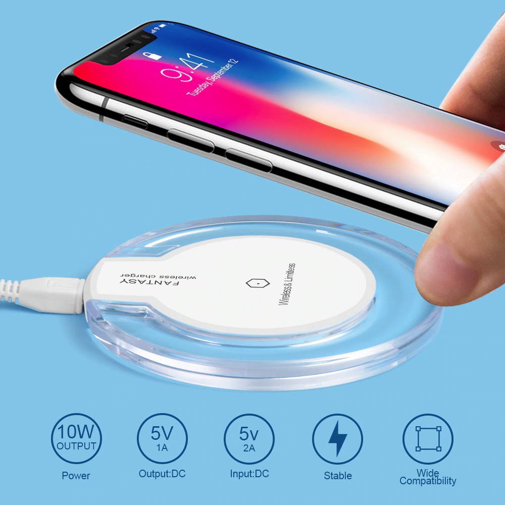 Carregador Sem Fio LG Samsung S6 S7 iPhone 8 9 X Wireless Qi Branco Novo Pronta Entrega