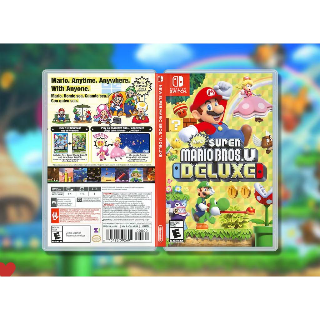 New Super Mario Bros. U Deluxe Encarte Impresso - Reposição de Capa Frente e Verso - Substituição de Capinha e Case / Caixa