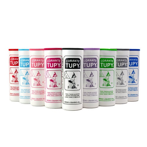 Corante TUPY 45g - Para Tingimento Roupas Algodão, Rayon-Viscose , Rami, Linho, Sisal e Mesclas