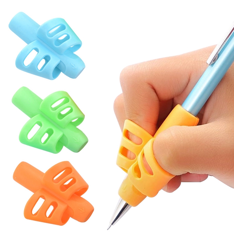 3 Pcs Crianças Escrita Lápis Titular Pan Aprendendo Caneta Aid Grip Dispositivo De Correção De Postura De Silicone Para Estudantes