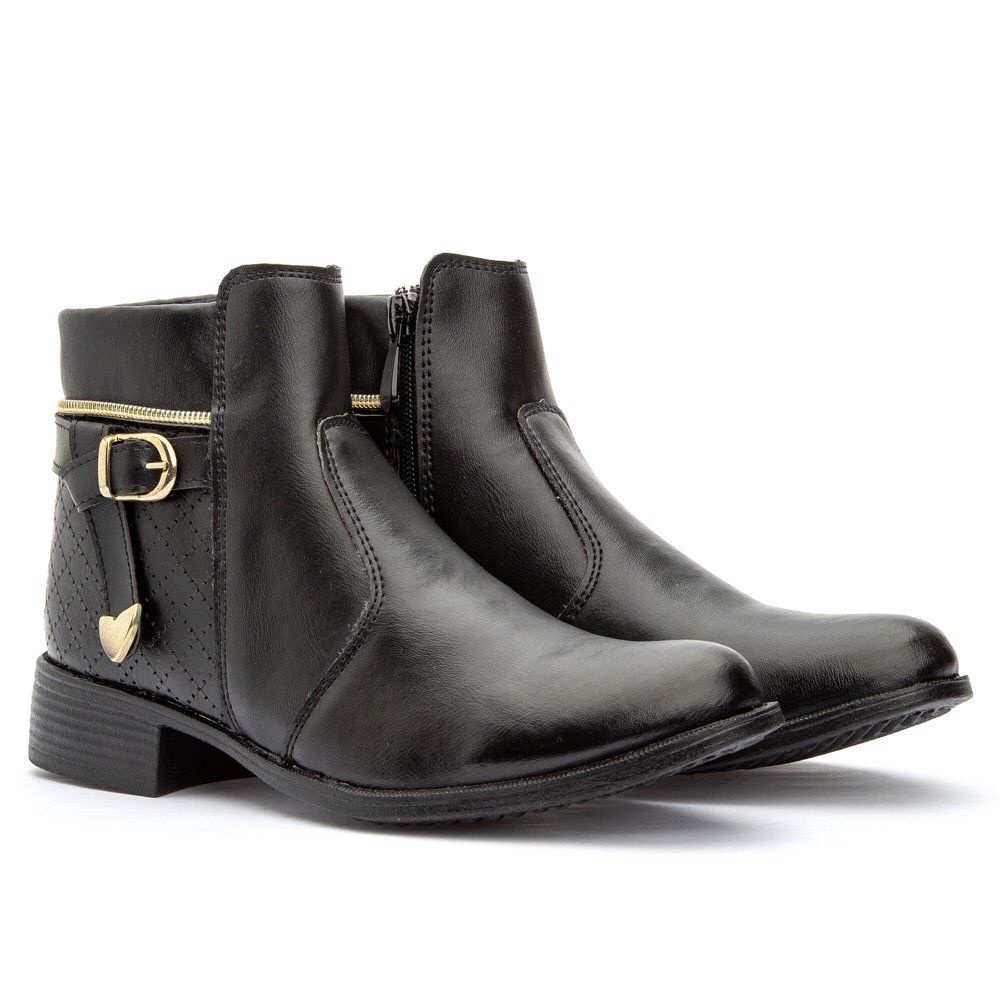 Coturno Feminino Inverno Com Zíper  Bota Cano Médio Trabalho Baladinha