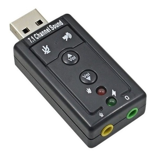 Placa De Som Usb Adaptador Áudio 7.1 Com P2 Para Computador Pc Notebook