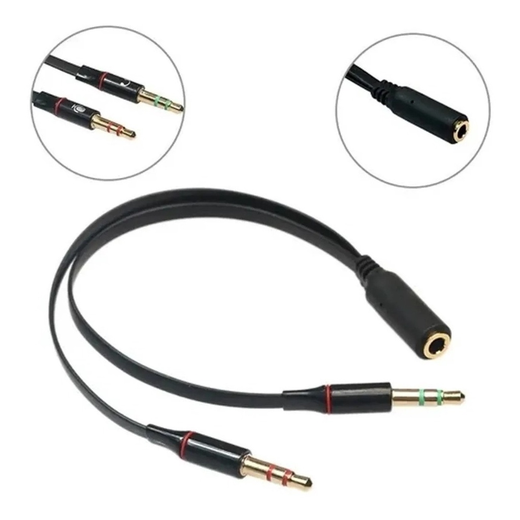 Cabo Adaptador P3 Femea Headset Para 2 P2 M Audio Microfone