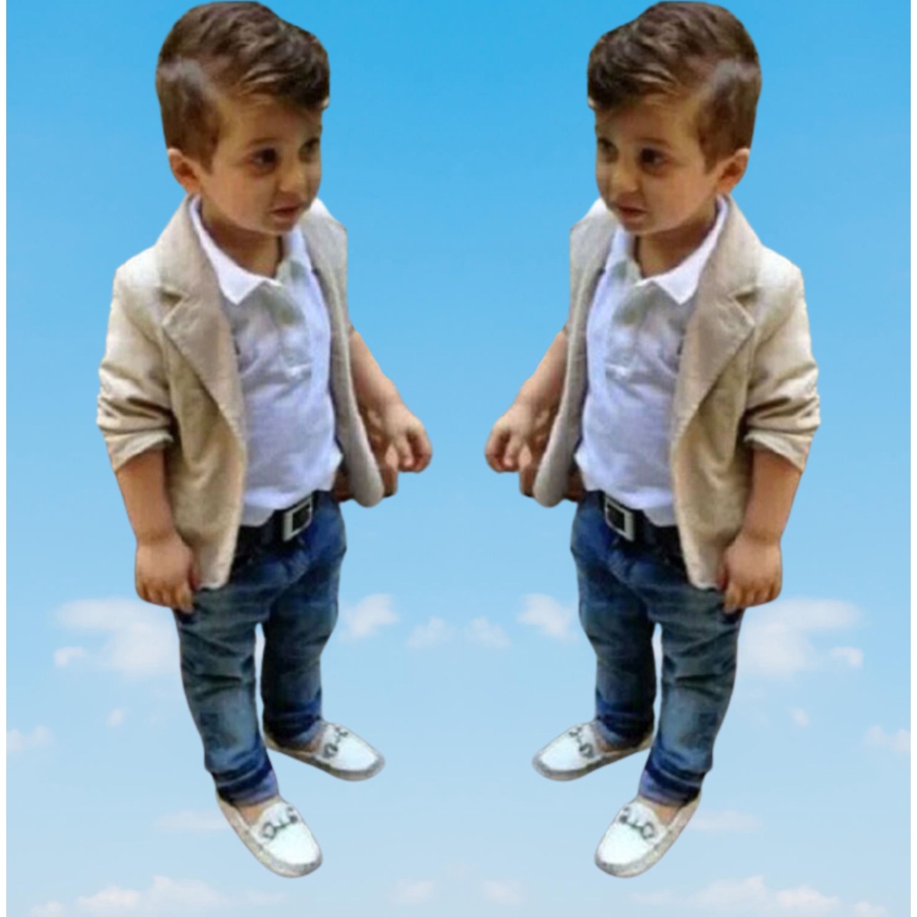 Blazer infantil menino Bege /azul/preto/branco