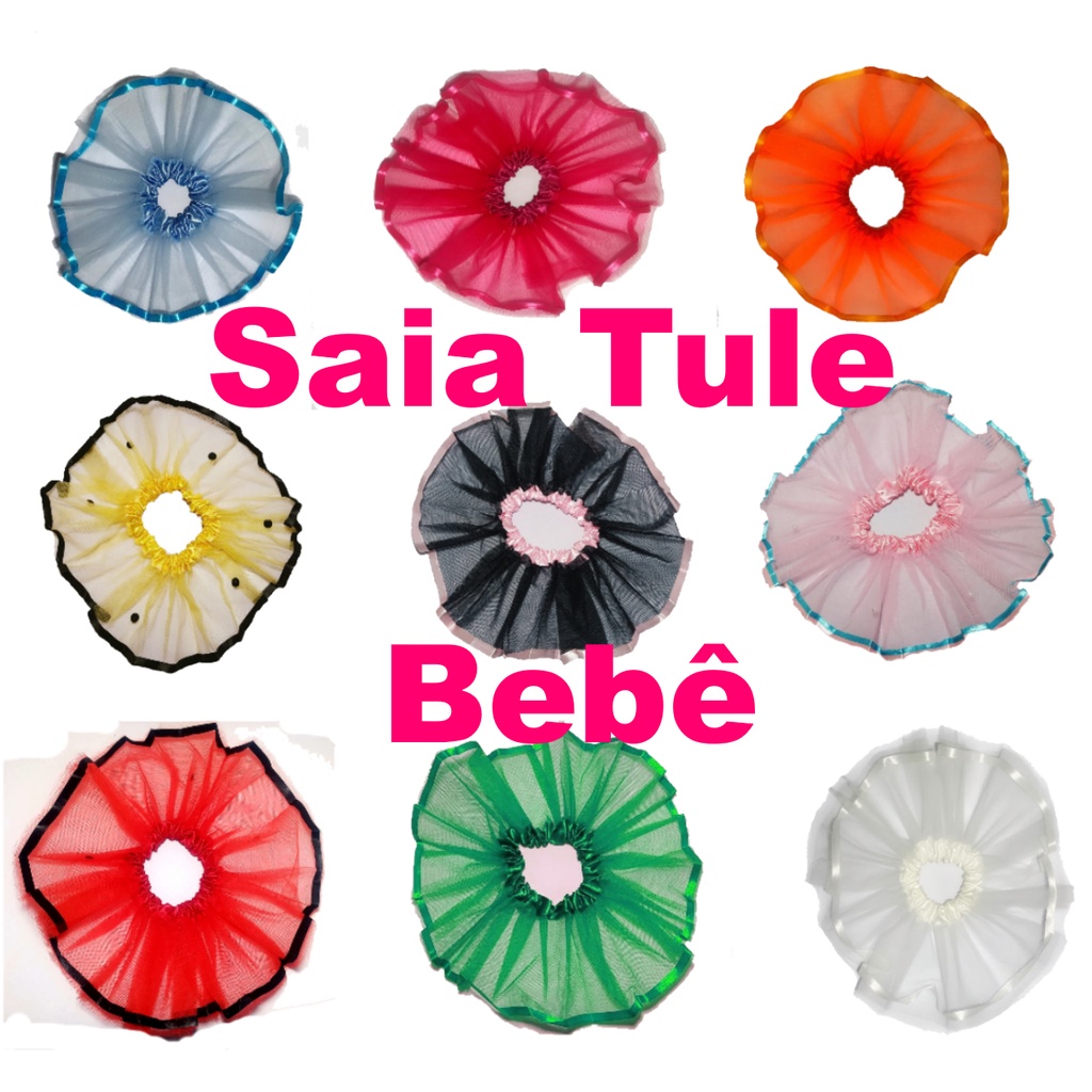 Saia Tule Bebê para Body Personagem - Recém Nascido até 1 ano - Saia Tutu - 4 Camadas