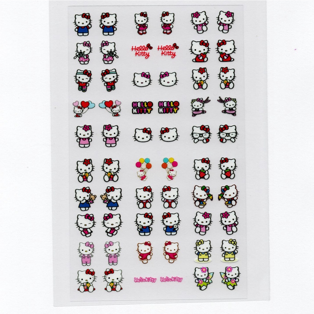 60 adesivos de unha 3D hello kitty PRÉ PRONTO - modelo 534-1 personagem desenho