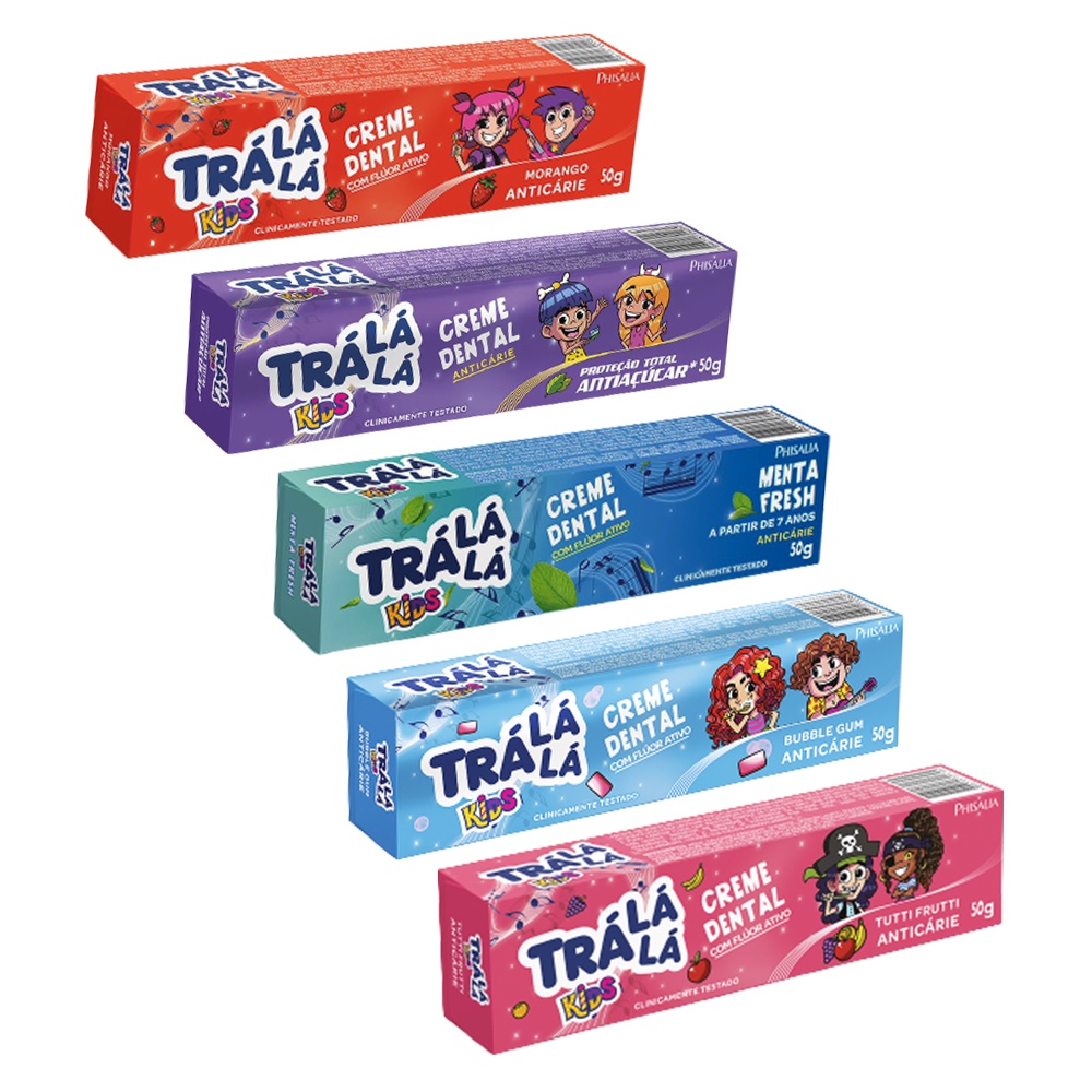 Creme Dental Infantil Trá Lá Lá Kids Sortido 50g