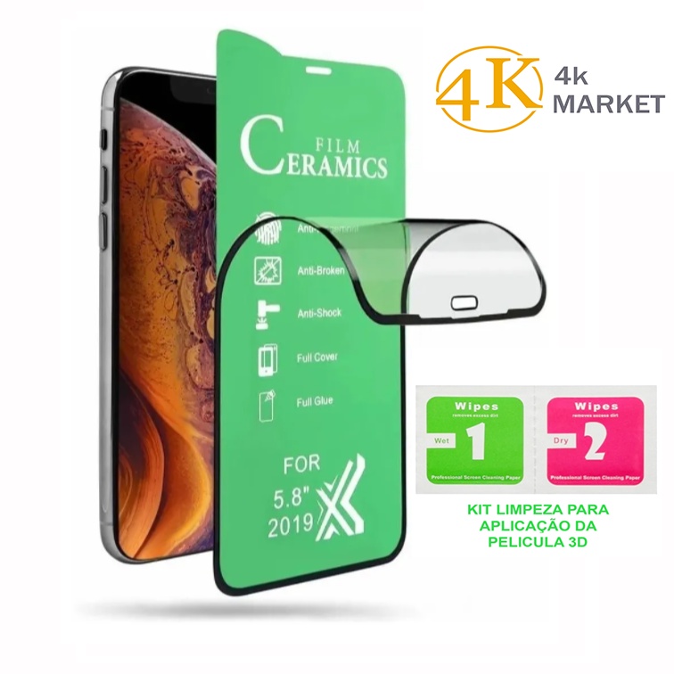 Película De Gel Hidrogel Cerâmica 3D Flexível iPhone 7/8 PLUS 7/8 /Xs Xr/11 X MAX 11PRO 11PROMAX 12 PRO 12 PROMAX 13 PRO
