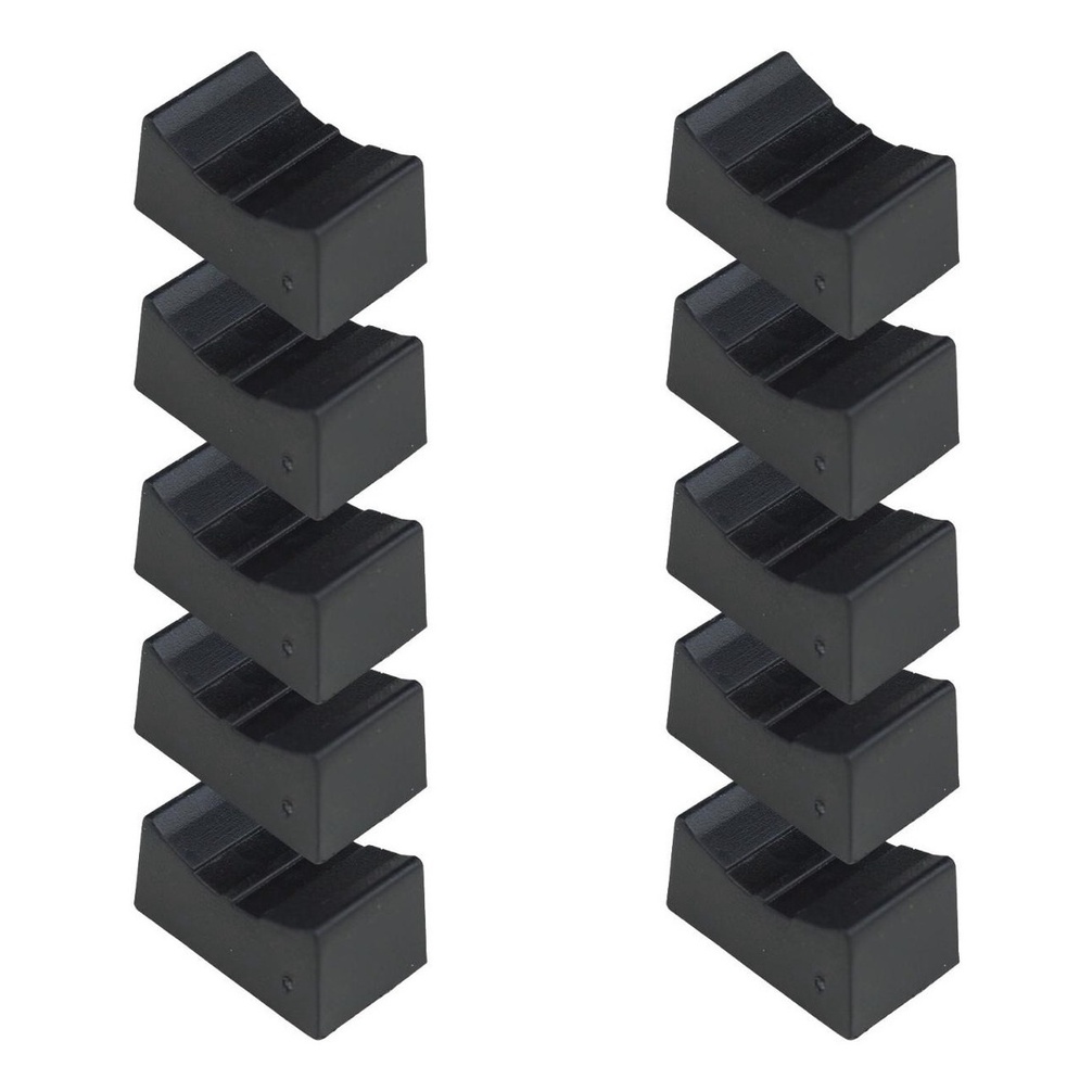 Knob cor Preto para Potenciômetro Deslizante Mesa de Som Volume Staner Pequeno - Kit com 10 Peças