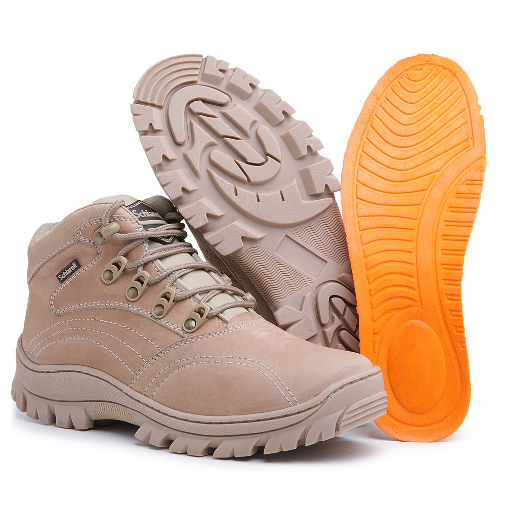 Bota Militar Unissex Em Couro Legitimo 970 Cores Trilha Esportes Atacador Sola Borracha