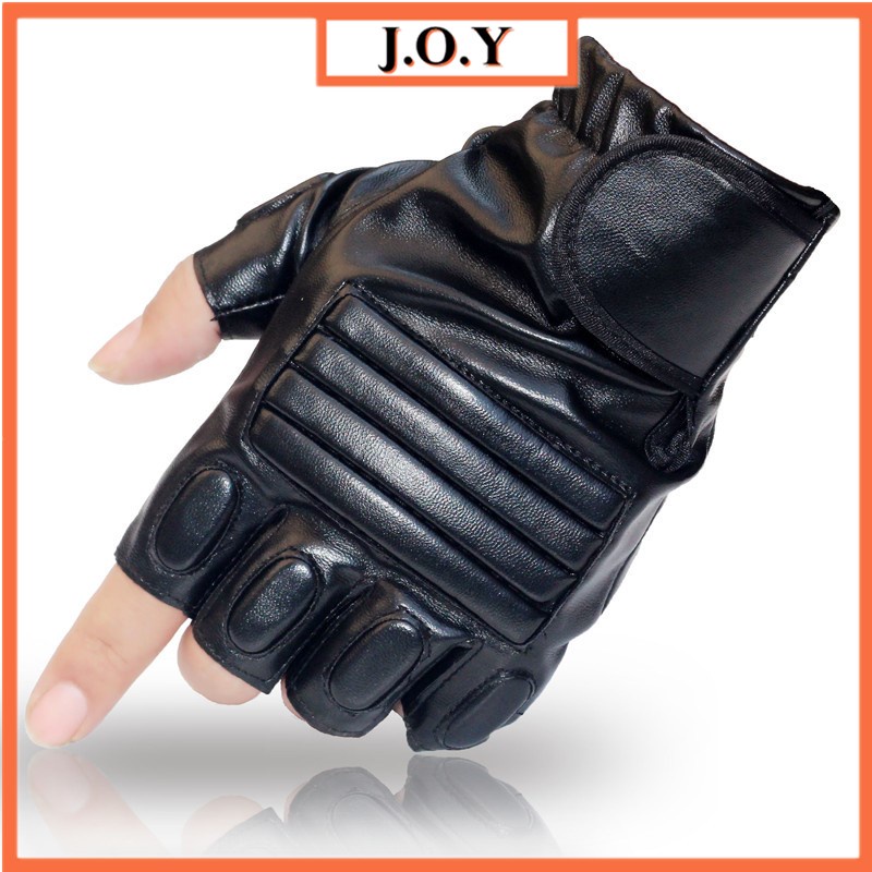 J.O.Y Luvas de couro de meio dedo para andar de motocicleta esportiva antiderrapante luvas protetoras táticas 010