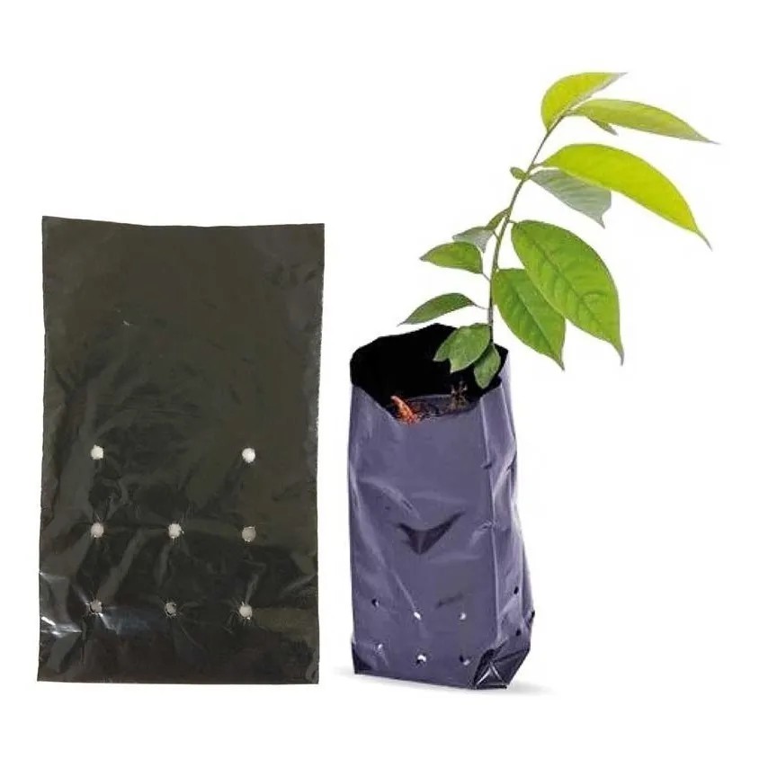 Saco Para Mudas De Plástico Preto 500/1.000 Unidades 8X15 OU 10X20 OU 15X25 OU 18X24