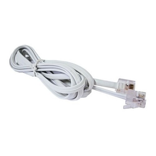 Fio Para Telefone Liso Para Modem, Fax Com Plug Rj11 De 6 Metros.