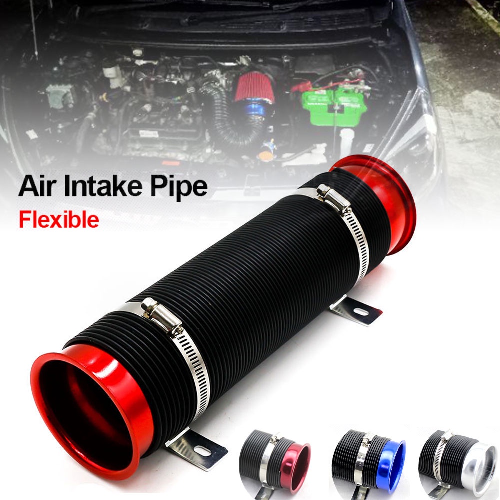 Universal 1M Tubo Flexível De Entrada De Ar Frio Para Motor De Carro De Alimentação De Mangueira Com Conector E Braquete