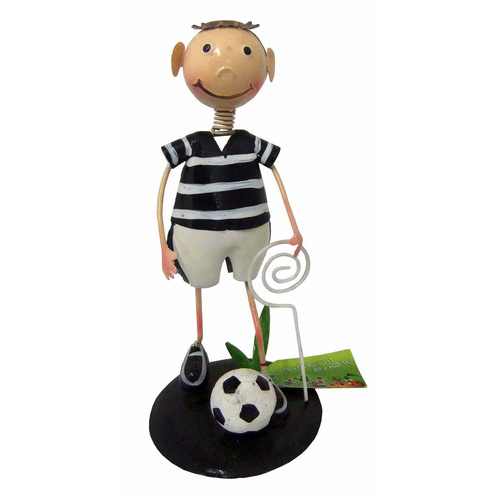Boneco Ferro Enfeite Decora Futebol Torcedor Time Preto
