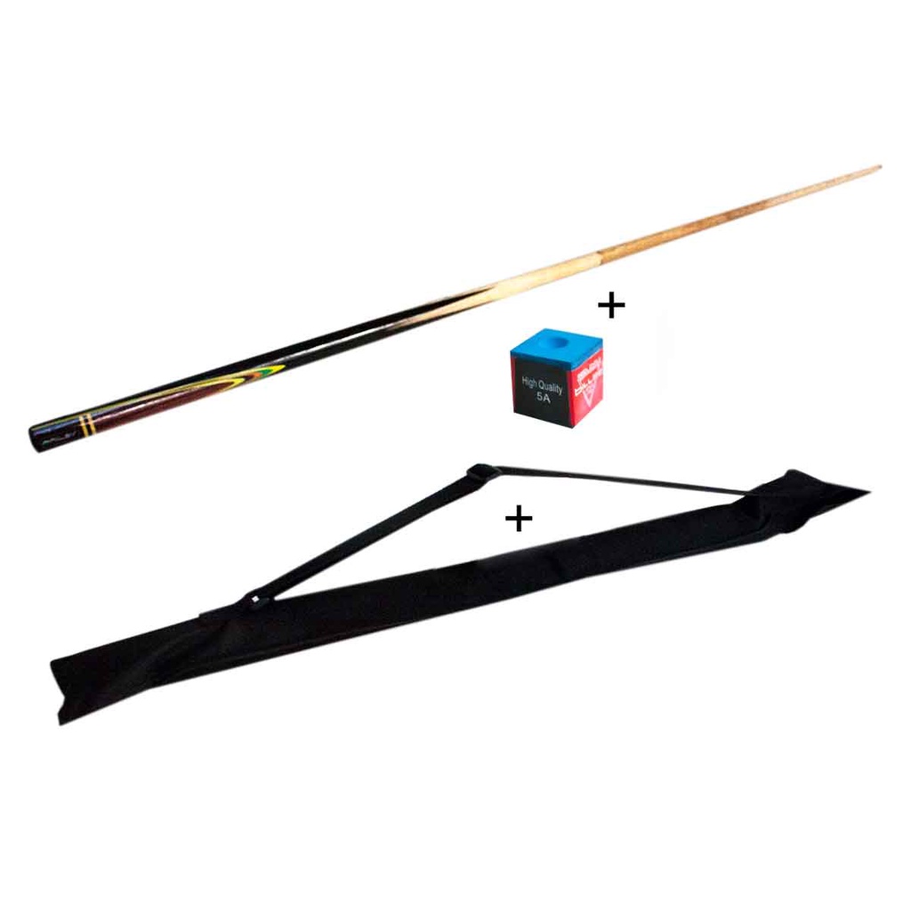 Taco Para Sinuca Snooker Bilhar Rosca 145 cm + Bolsa + Giz + Ponta