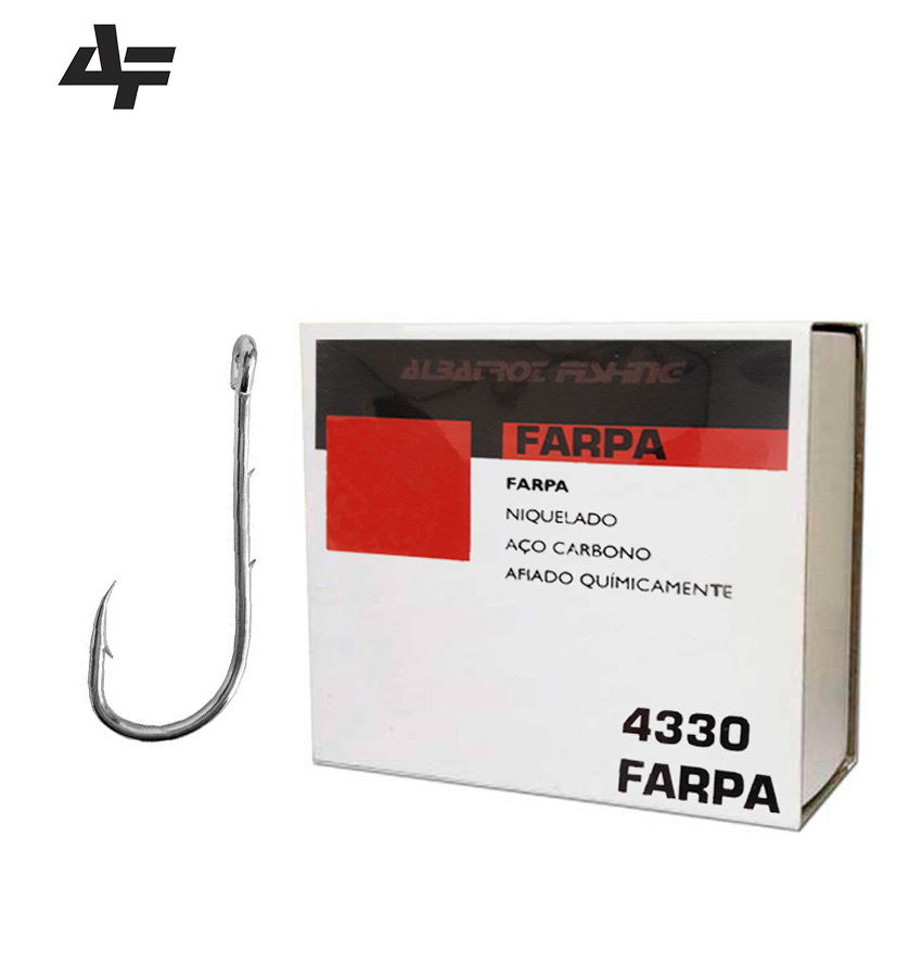 Anzol Albatroz 4330 C/ Farpa Nickel N°8 - 100 Peças