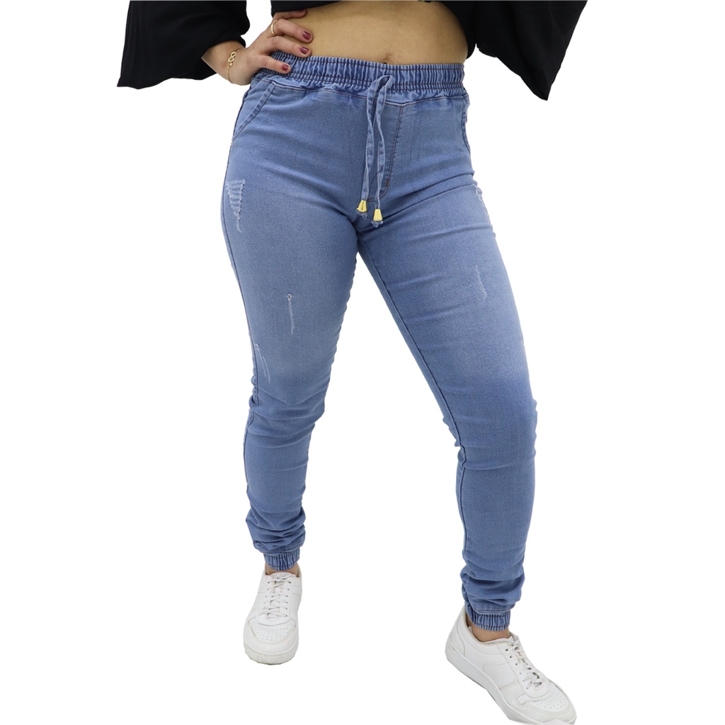 Calça Jogger Jeans Infantil Feminina Meninas – Tamanhos 10 ao 16 | Conforto e Estilo