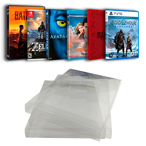 Case Protetora para Mídia Física, Bluray, CD, Steelbook, DVD, Playstation, Xbox, Switch - 5 Unidades