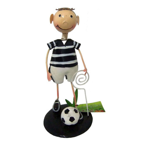 Boneco Ferro Enfeite Decora Futebol Torcedor Preto Time