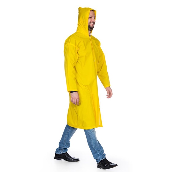 Capa De Chuva PVC Forrada EPI c/ Capuz Proteção Impermeável Obras Agro