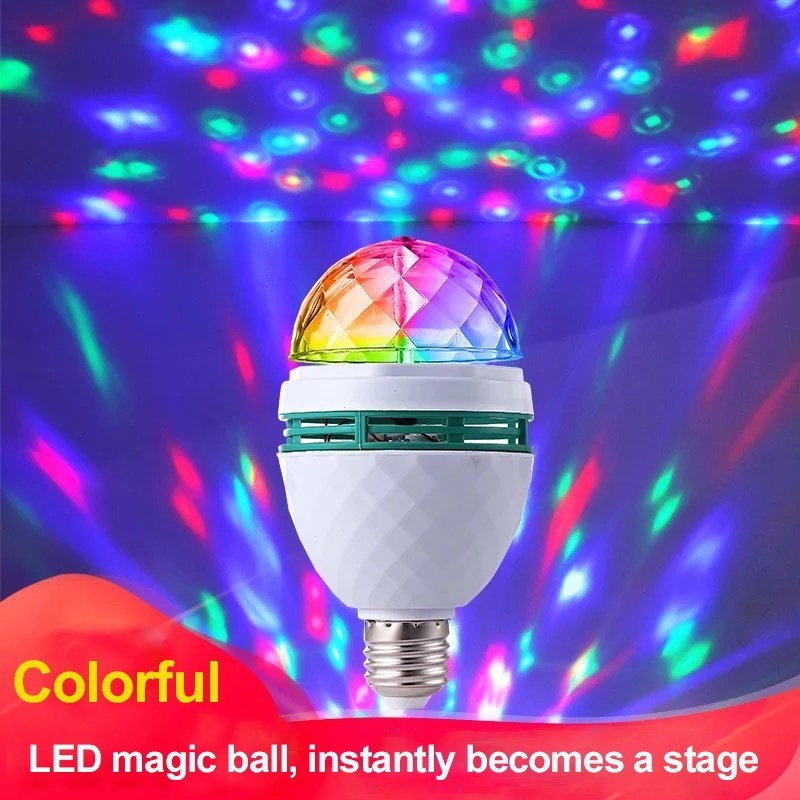 Lampada Globo 3w rotação automática RGB LED lâmpada de palco luz de festa discoteca