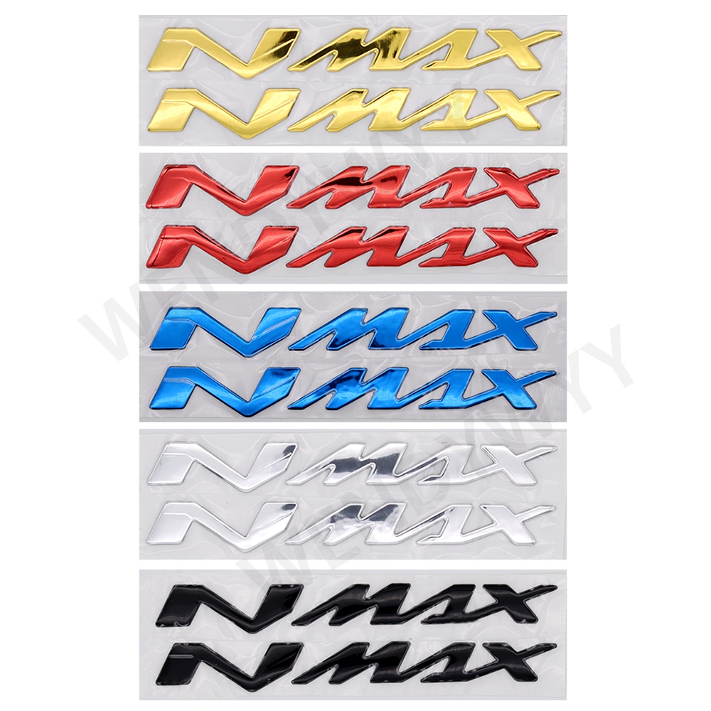 2 Peças De Borracha Macia 3D Emblema Adesivo Decalque Para Motocicleta Yamaha Nmax N-Max