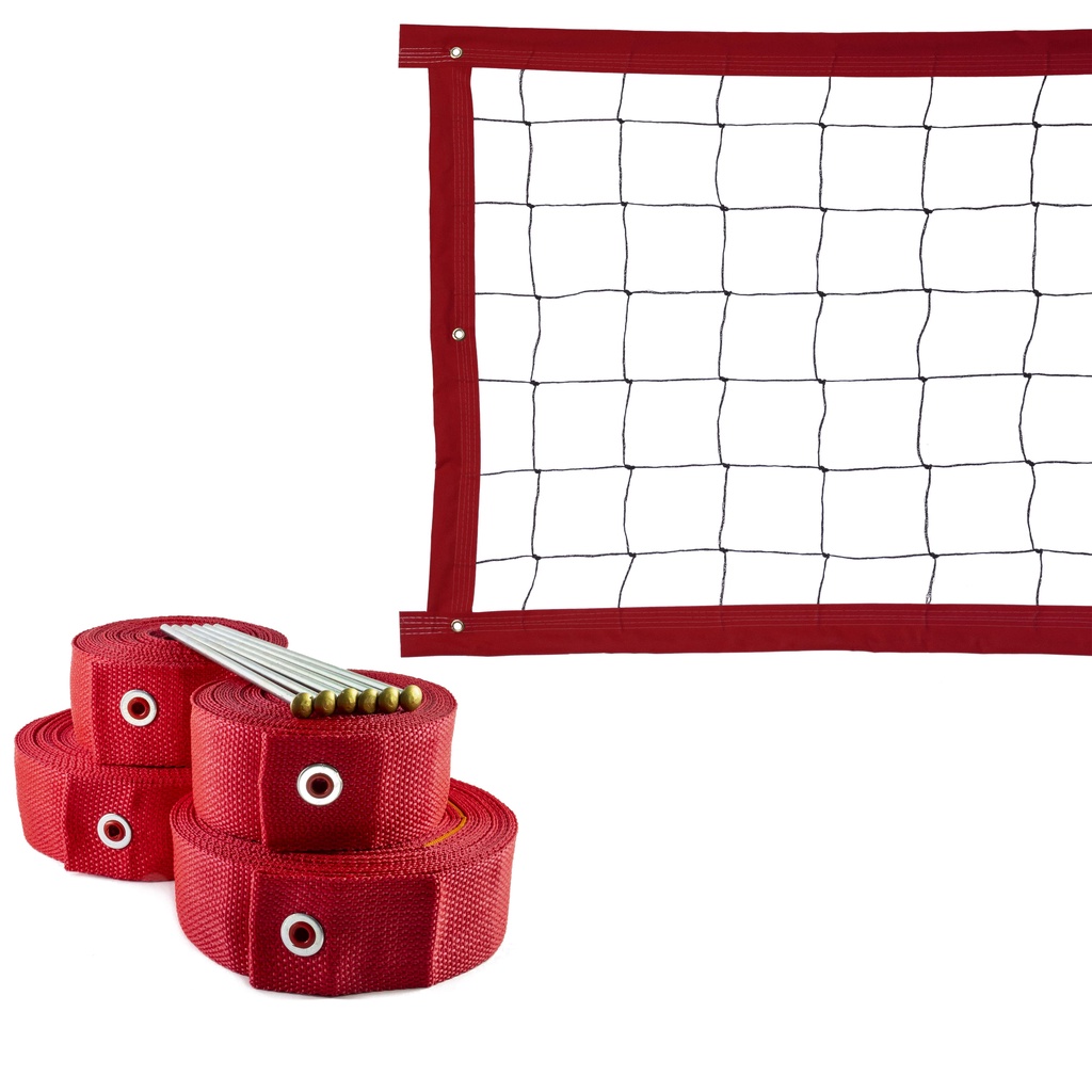 Kit Rede De Vôlei 6 Metros + Marcação Vermelha - Evo Sports
