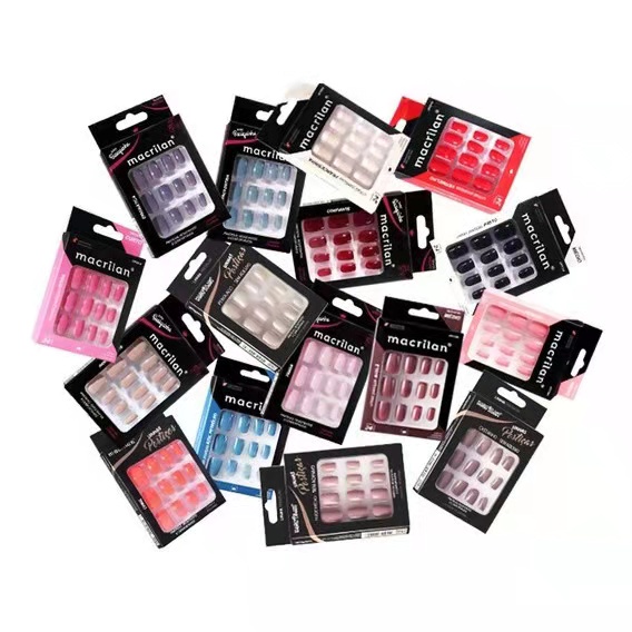 Unha Postiça Tamanho Medio/curto Cor Completa Macrilan 24 Unidades NAO AUTOCOLANTE