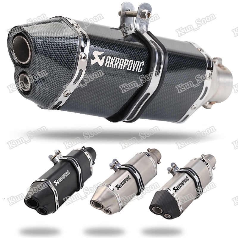 Tubo Silenciador De Escapamento Universal Para Motocicleta , Saída Dupla , Entrada 38-51mm