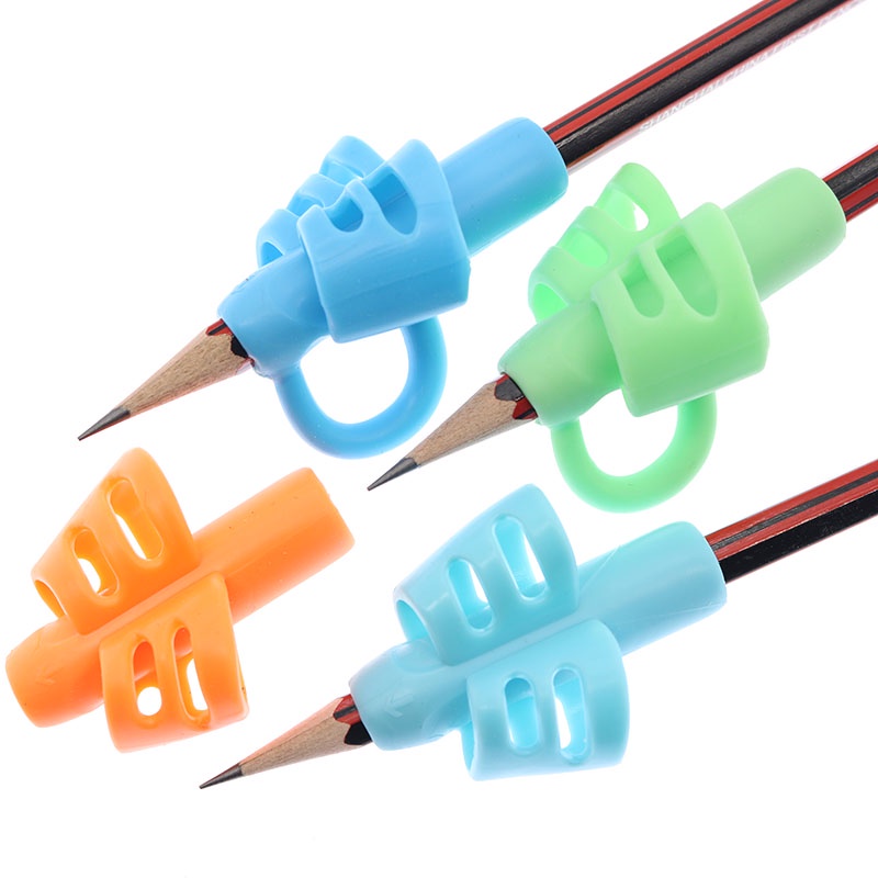 4 Peças Suporte De Caneta De Silicone Com Três Dedos Para Iniciantes E Correção De Postura Polegar