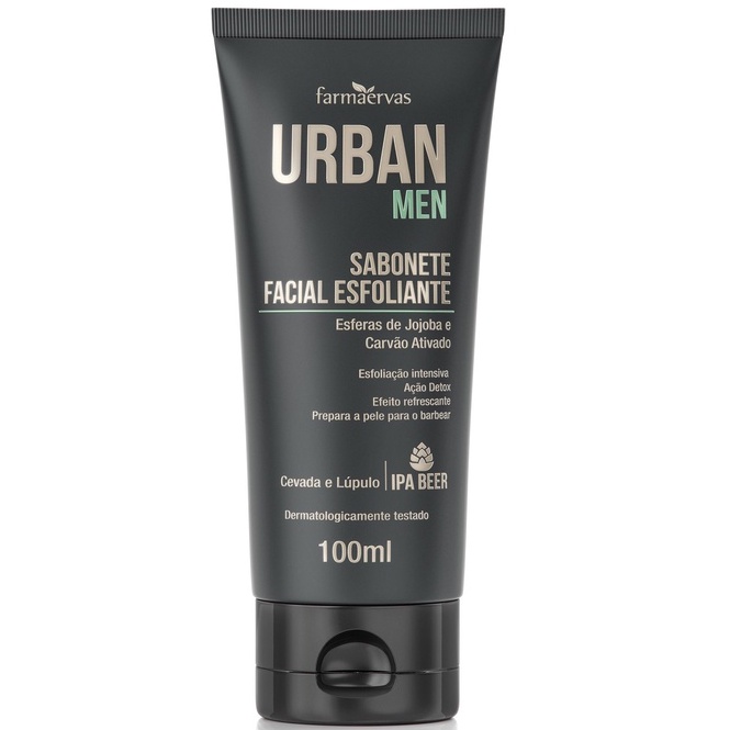 Sabonete Facial Esfoliante 100 ml Urban Men Farmaervas