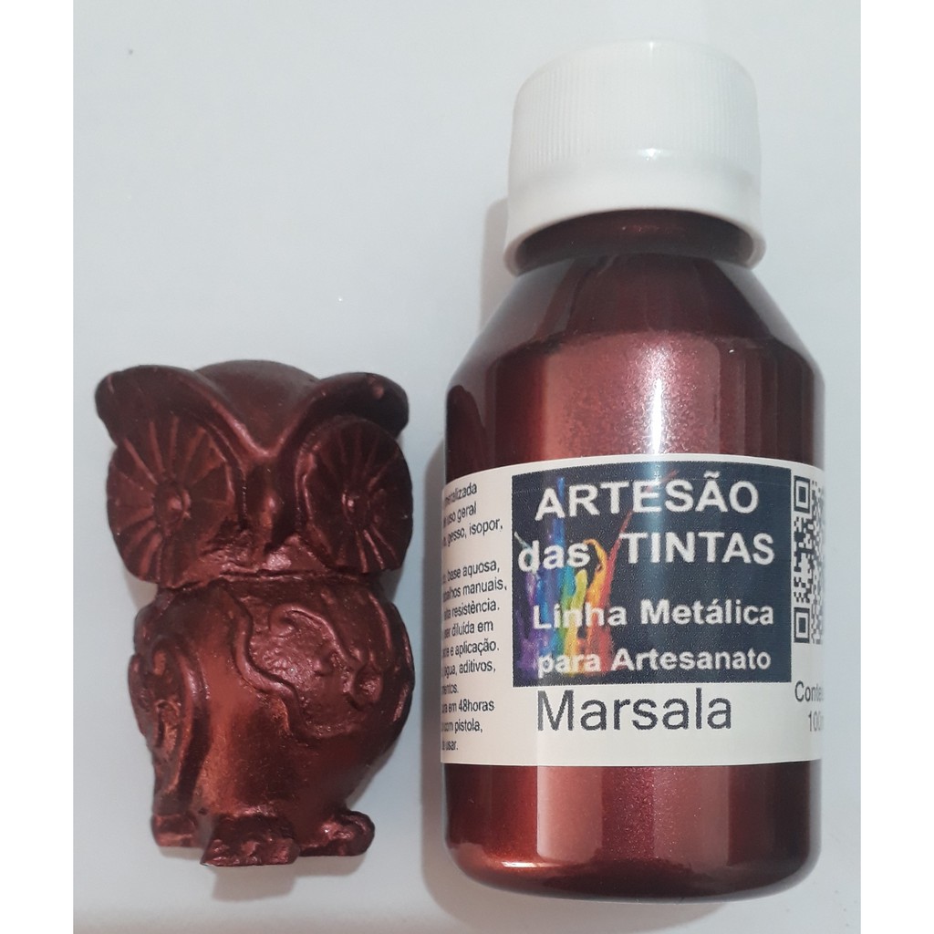 Tinta Perola MARSALA Metálica para Artesanato - 100ml